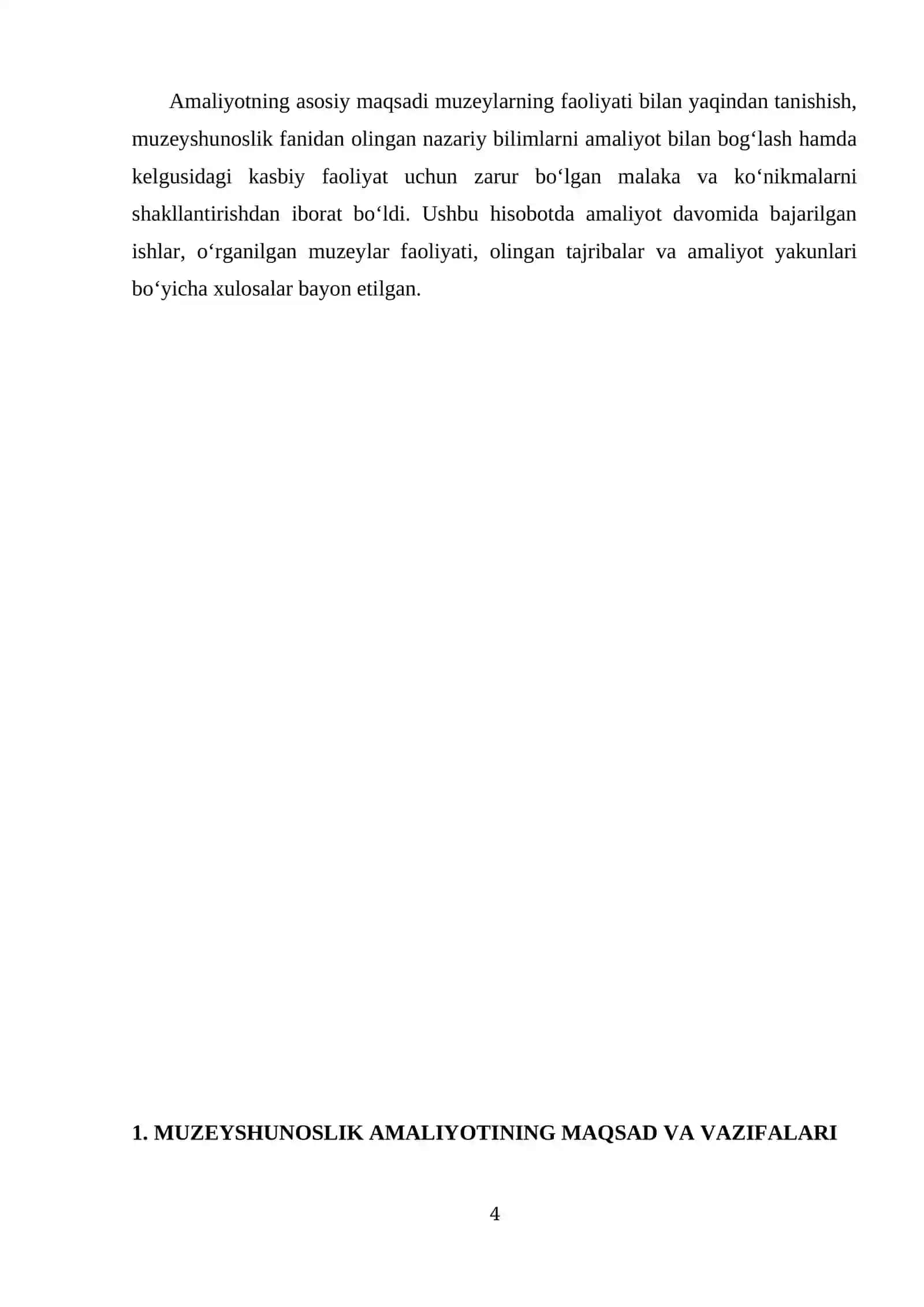 Muzeyshunoslik amaliyot bo‘yicha 4