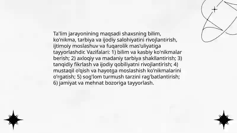 Taʼlim jarayonining mohiyati 4