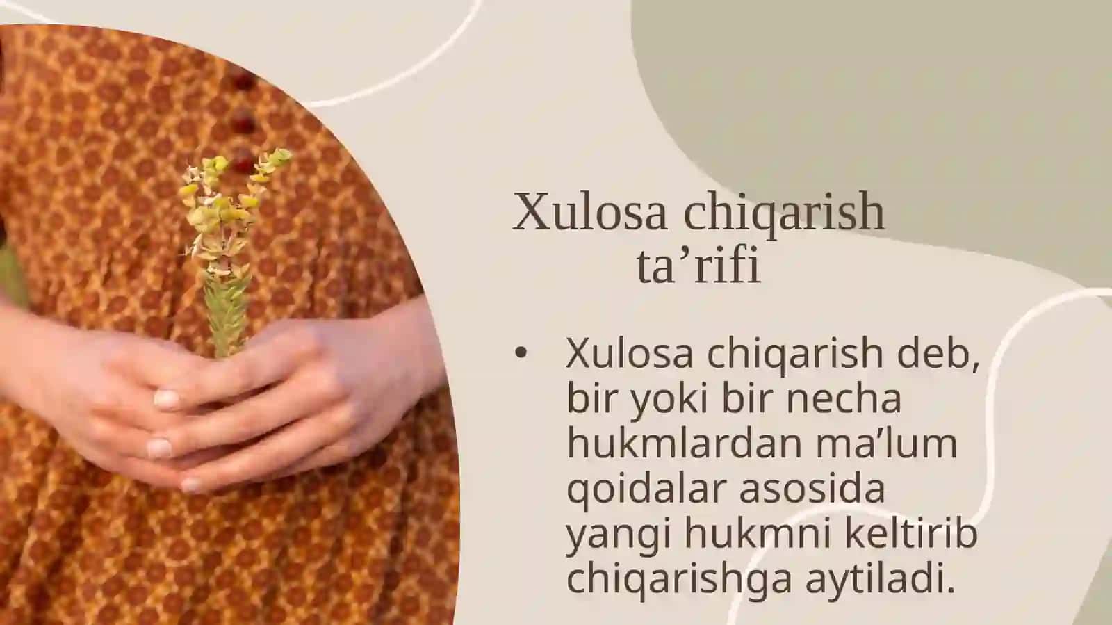Xulosa chiqarishning turlari 4