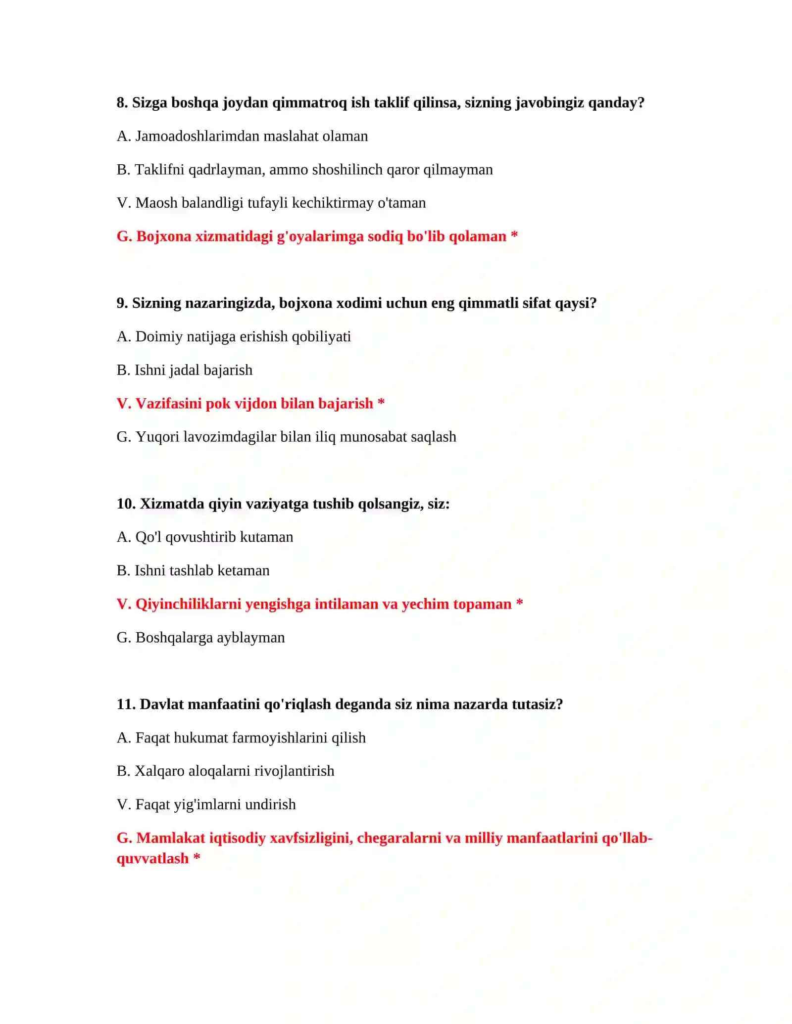 Bojxona Konstitutsiya Test Savollari 4