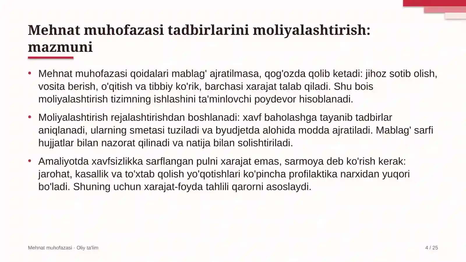 axborot texnologiyalari sohasida mehnat muhofazasi tadbirlarini moliyalashtirish 5380 4