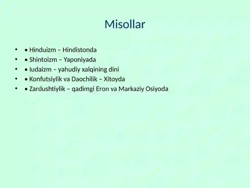 Milliy dinlar 4