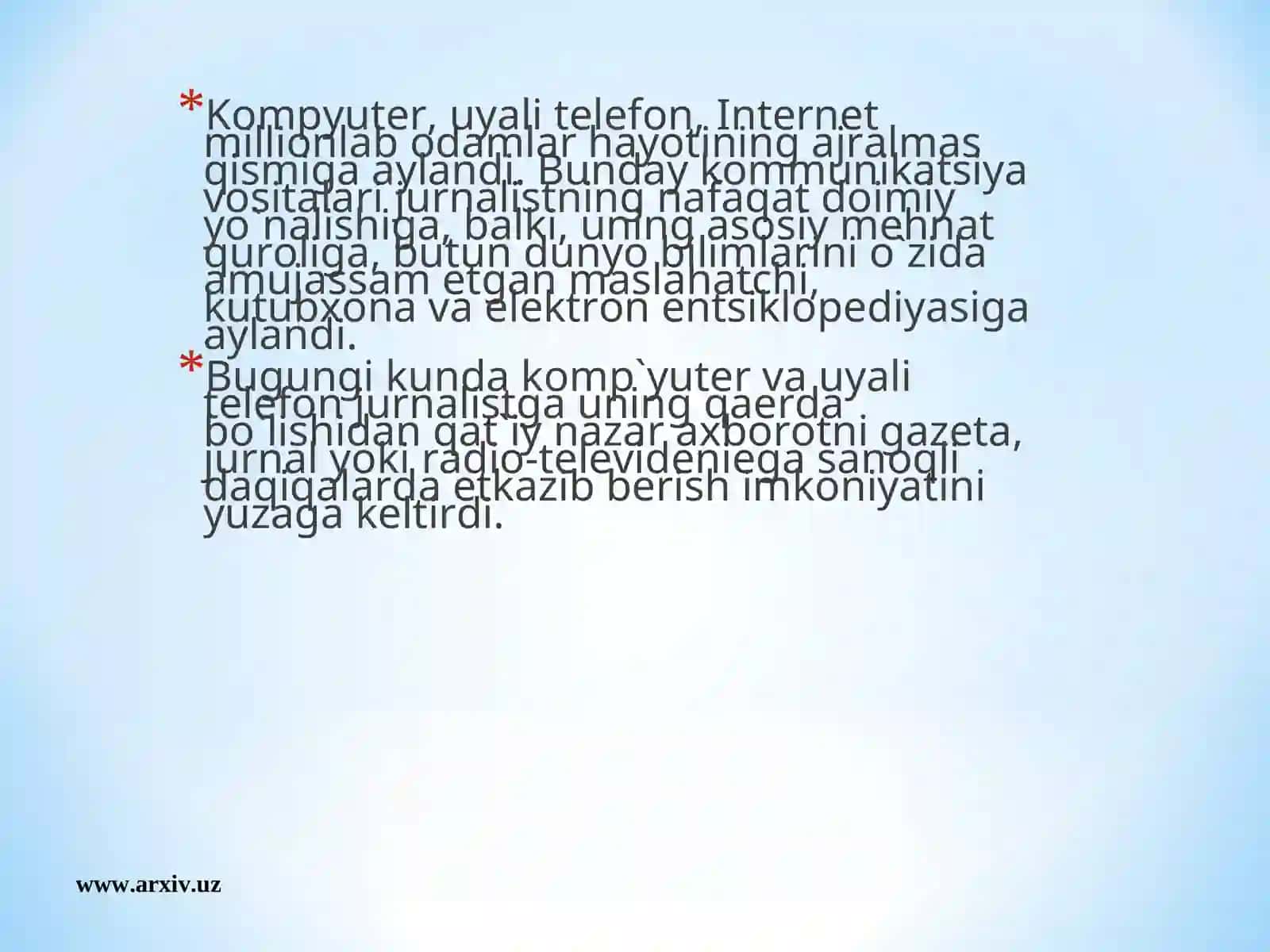 Yangi axboriy texnologiyalar va zamonaviy jurnalistika 4