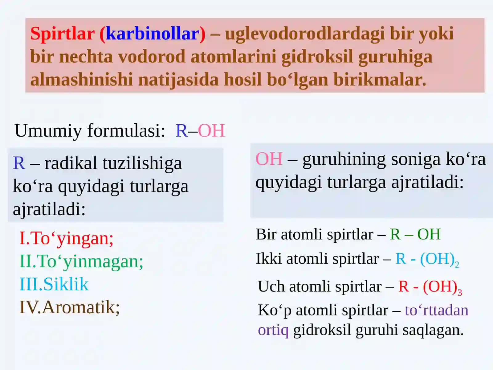 Ugelvodorodlarning   gidroksil hosilalari 4