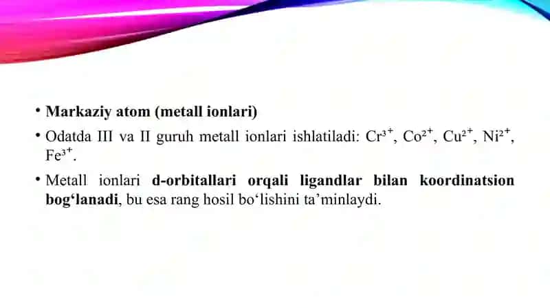 Kompleks boʻyoqlar 4