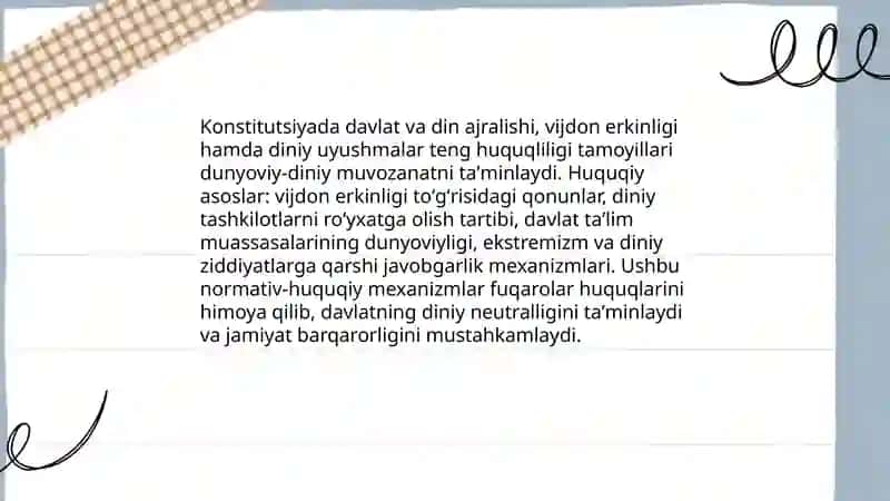 Dunyoviy va diniy mutanosibligini taʼminlashning ahamiyati 4