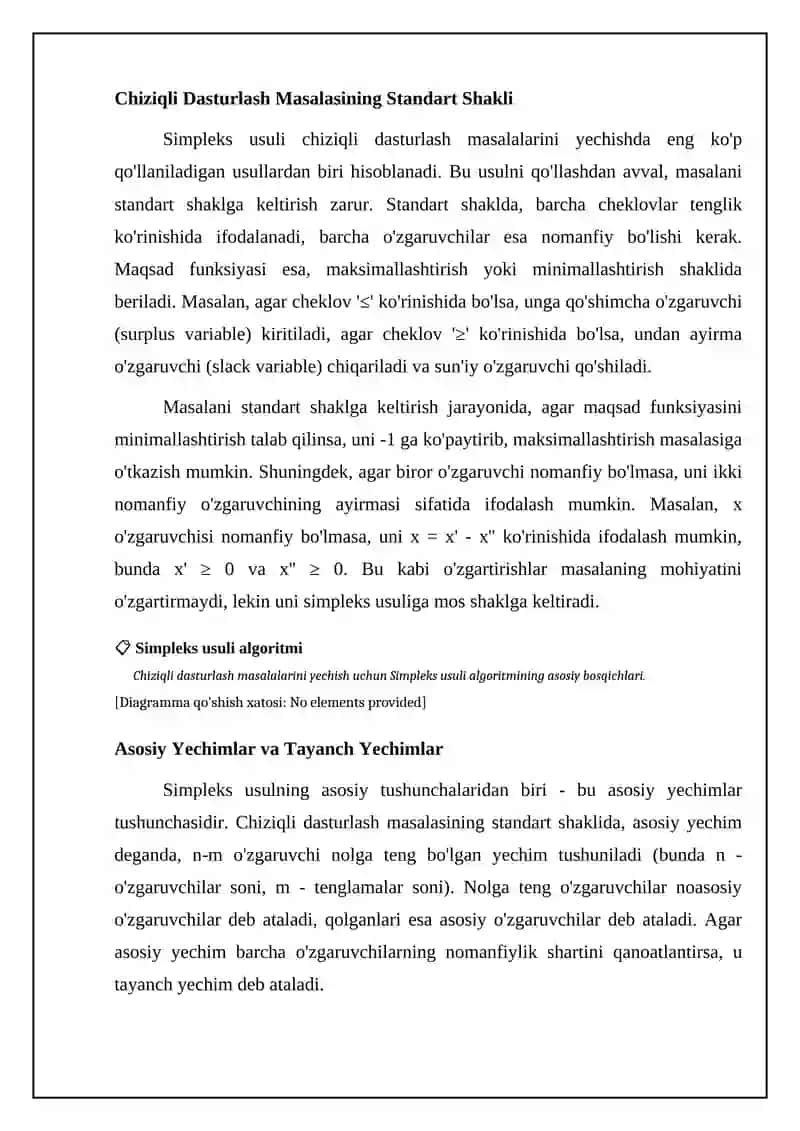 Simpleks usuli algoritmi 4