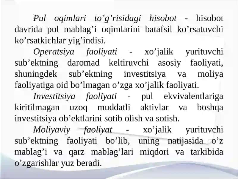 10-mavzu. Pul oqimlari tahlili 4