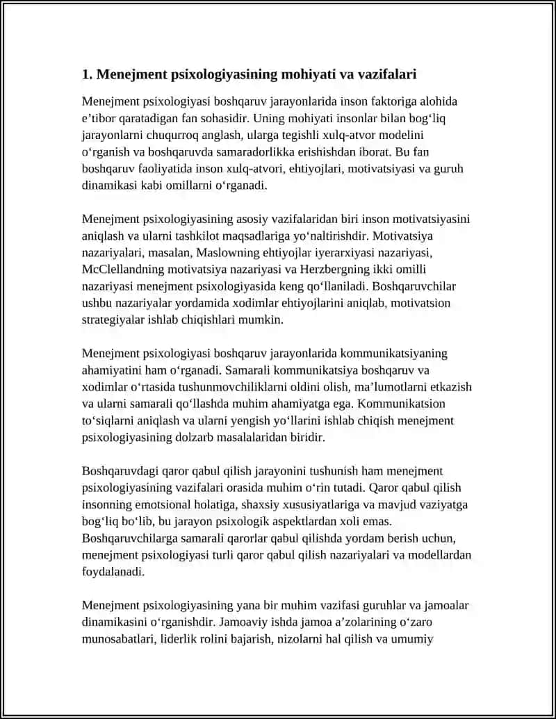 Menejment Psixologiyasi-Boshqaruv, Maqsad va Vazifalari 4