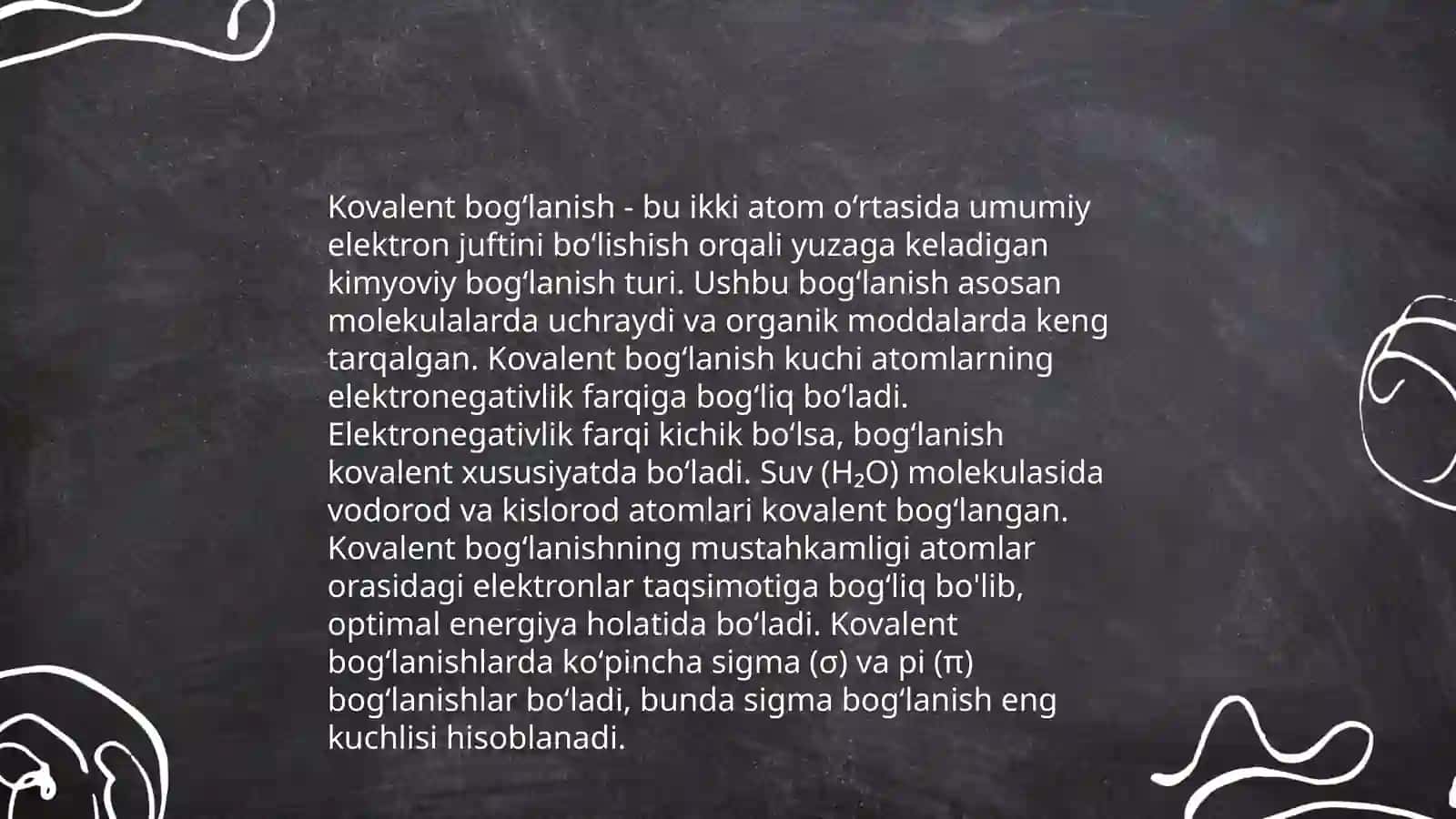 Kimyoviy bogʻlanish turlari 4