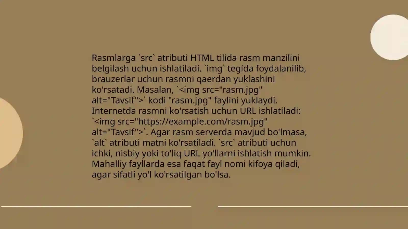 HTML tilida rasmlar hosil qilish teglari 4