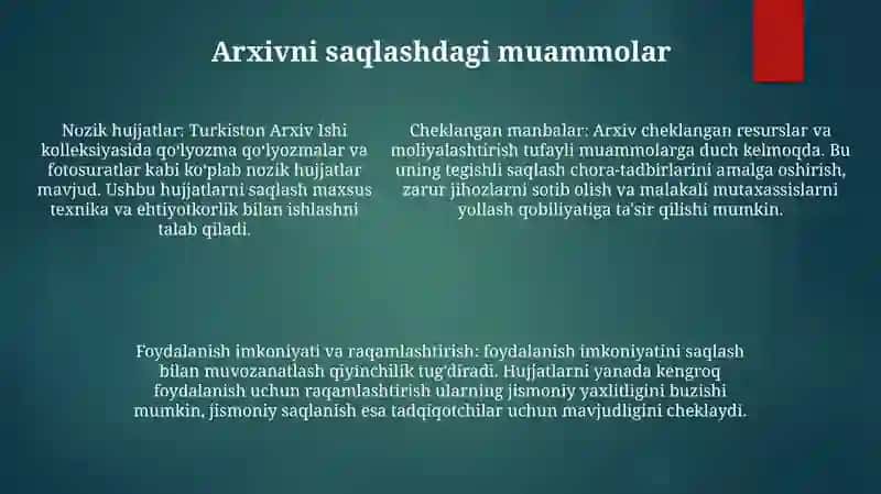 Turkiston Arxiv Ishi 4