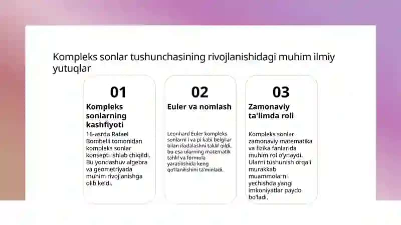 Kompleks sonlarning tushunchasi 4