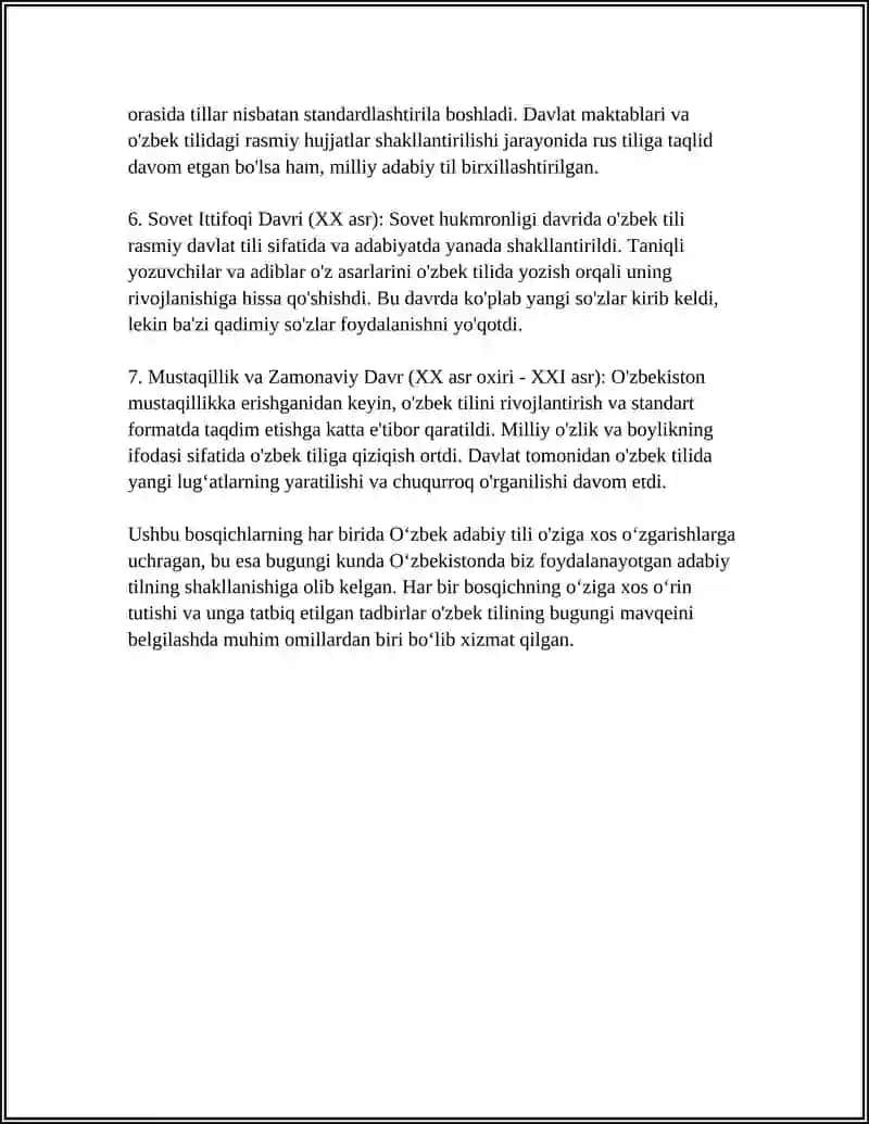 O'zbek adabiy tilining shakllanishi 4