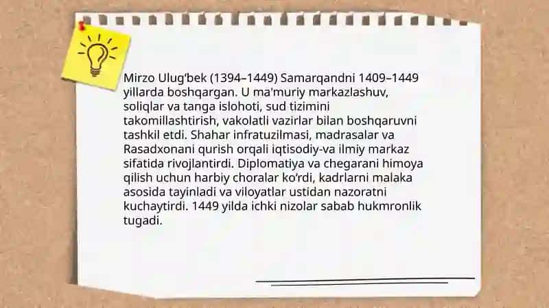 Mirzo Ulug‘bek - davlat arbobi va buyuk olim 4