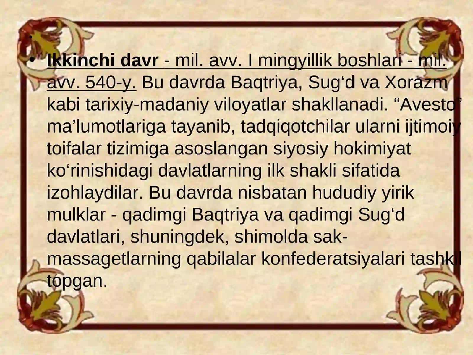 O‘zbekiston davlatchiligining shakllanish asoslari 4
