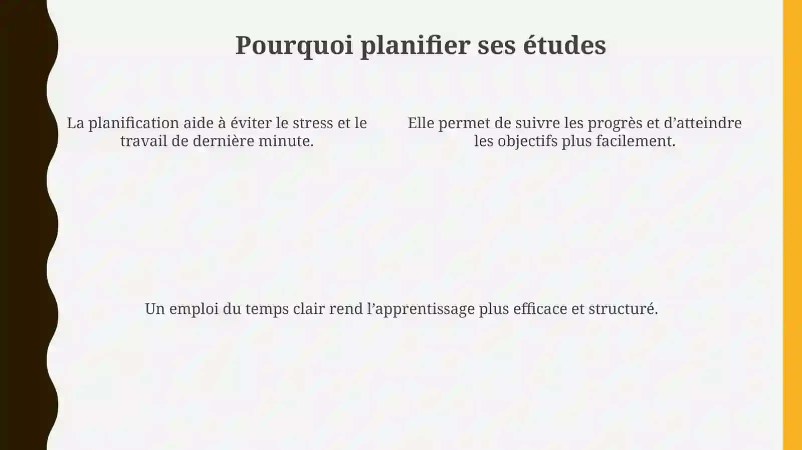 Plan d’études hebdomadaire 4