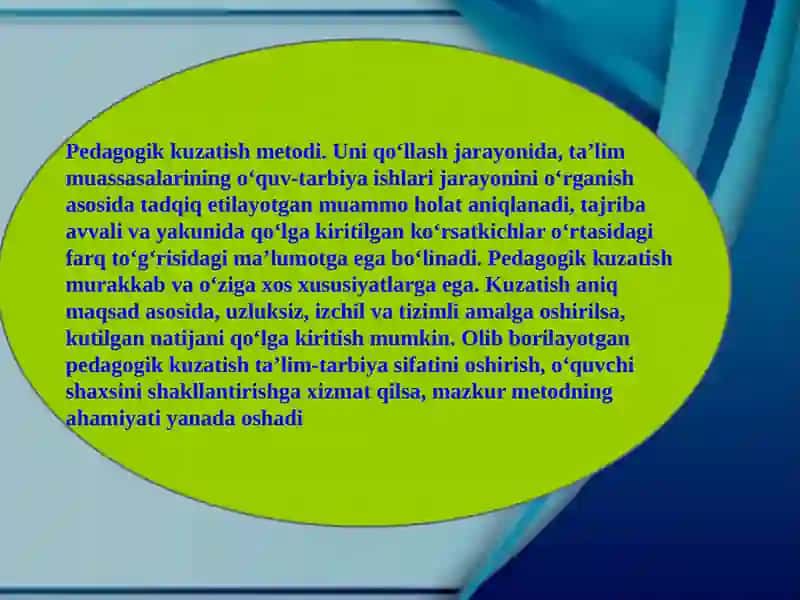 Pedagogik kuzatish metodi 4