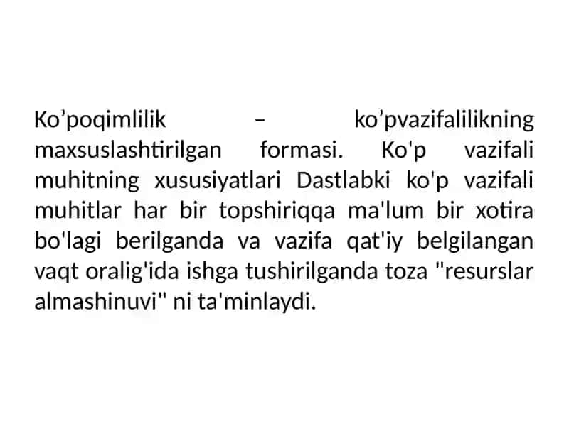 Multitasking va ko’poqimli tizimlar, VLIW, SMT 4