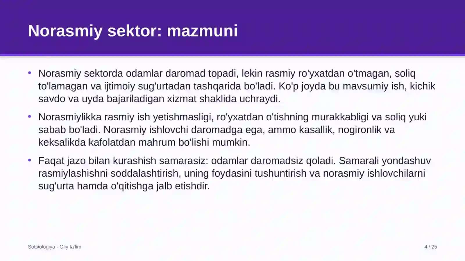 oliy ta'lim muassasalarida norasmiy sektor 4470 4