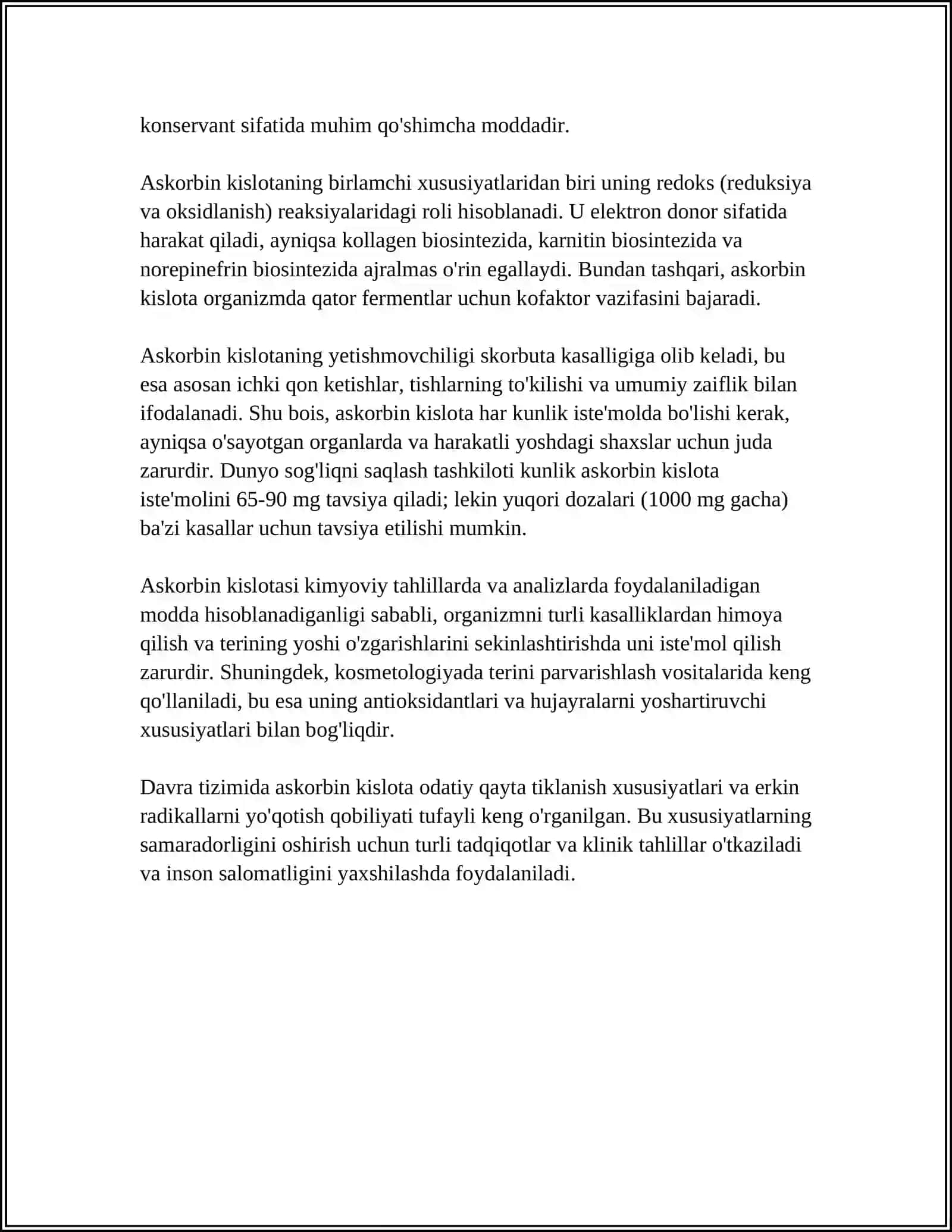 E300 — ASKORBIN KISLOTASI (VITAMIN C) 4