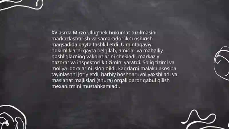 Mirzo Ulugʻbek davlat arbobi 4