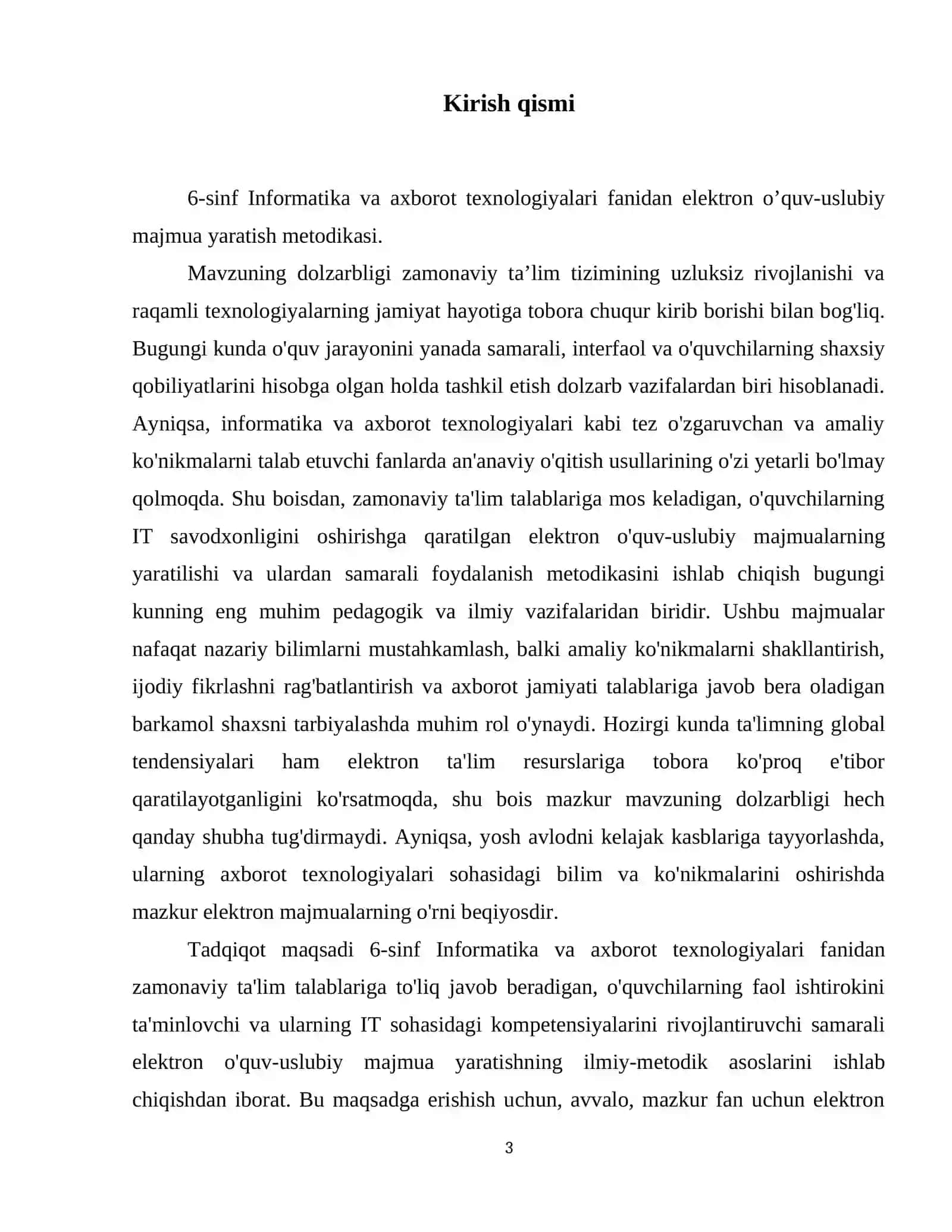6-sinf Informatika va axborot texnologiyalari fanidan elektron o’quv-uslubiy majmua yaratish metodikasi. 4