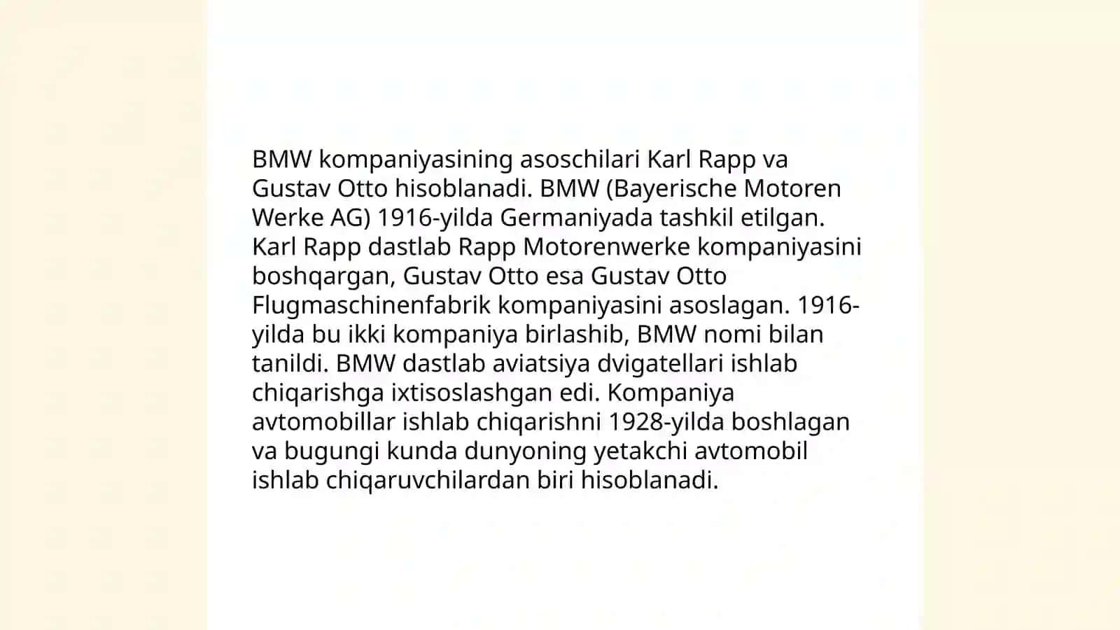 BMW haqida umumamiy ma’lumot 4