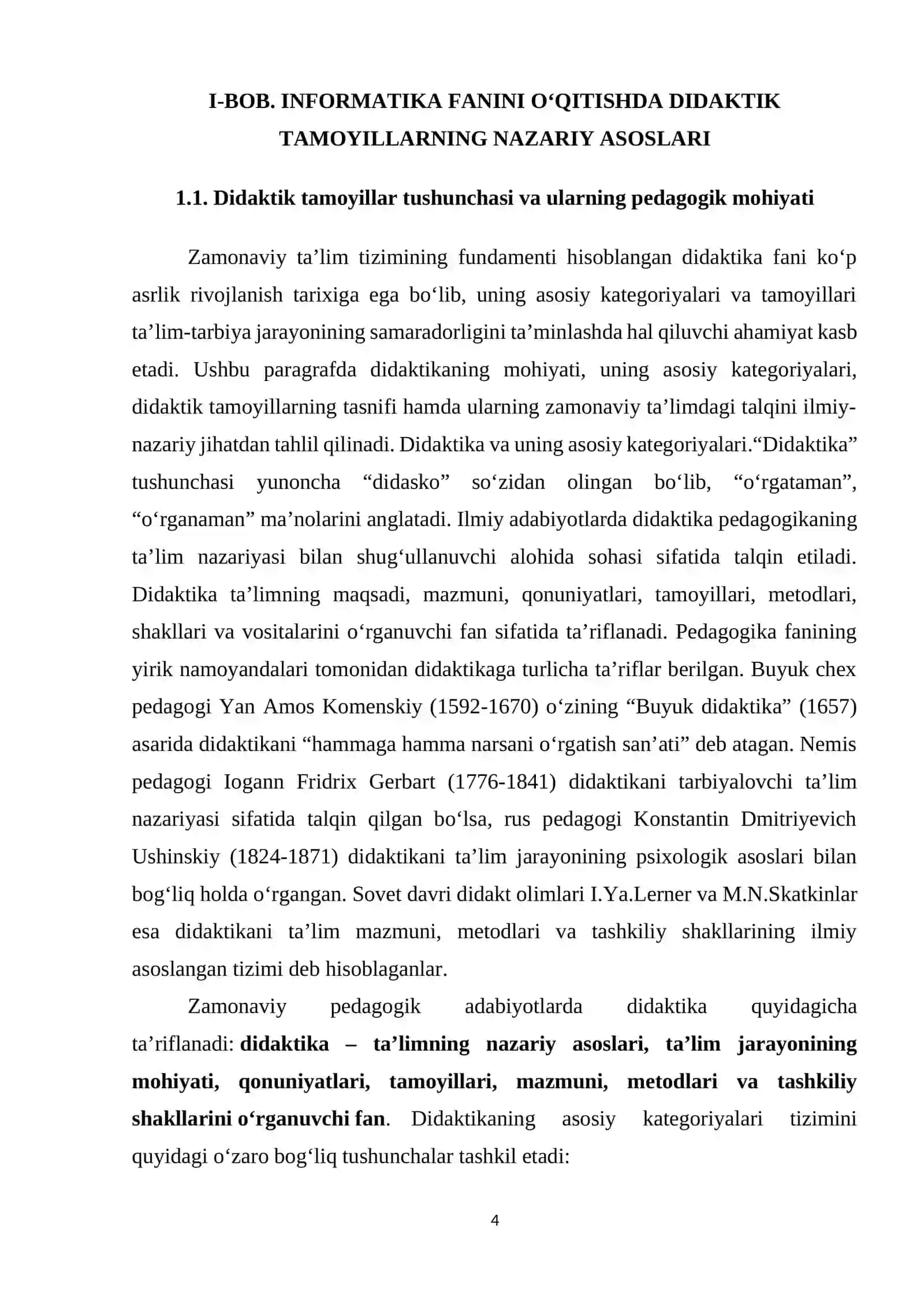 INFORMATIKA FANINI O‘QITISHDA DIDAKTIK TAMOYILLARNING NAZARIY ASOSLARI VA RAQAMLI TA’LIM MUHITIDA ULARNI QO‘LLASH METODIKASI 4