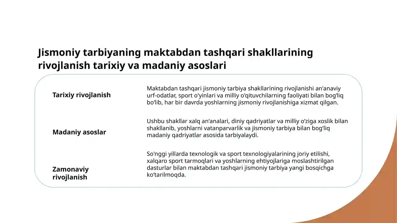 Jismoniy tarbiyaning maktabdan tashqari shakllari 4