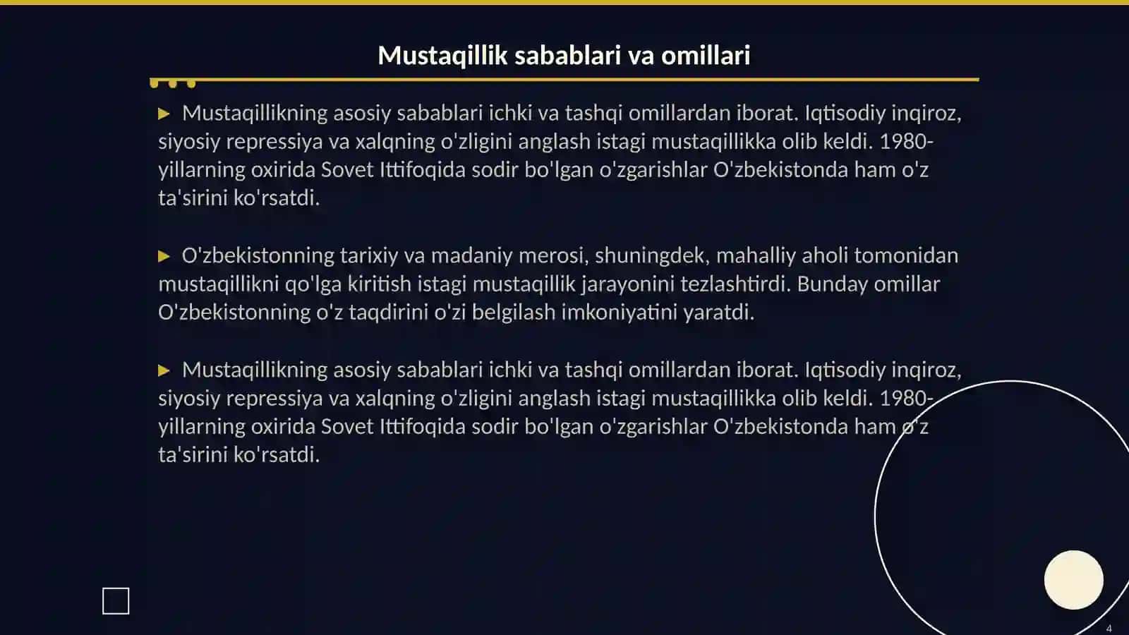 O'zbekistonning mustaqil bo'lish jarayoni 4