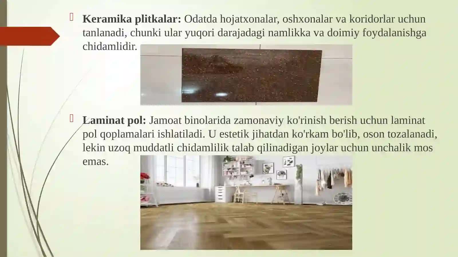 Jamoat binolarni pol qoplamalarini tanlash 4