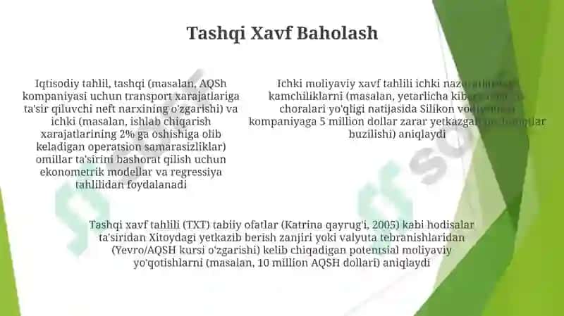 Tashqi va ichki moliyaviy risklarni boshqarishda iqtisodiy tahlil va auditning o'rni 5