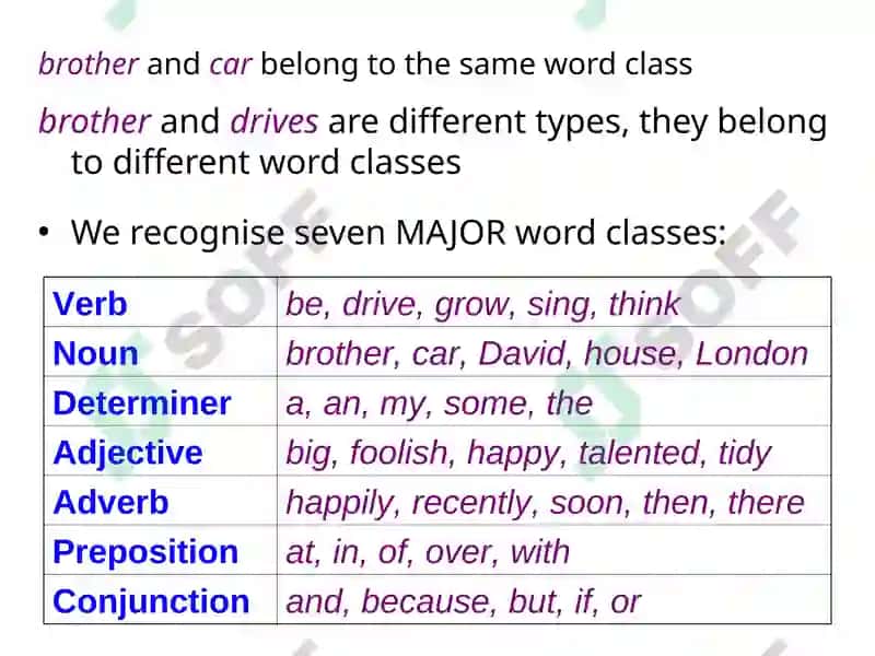 An Introduction to Word Classes 5