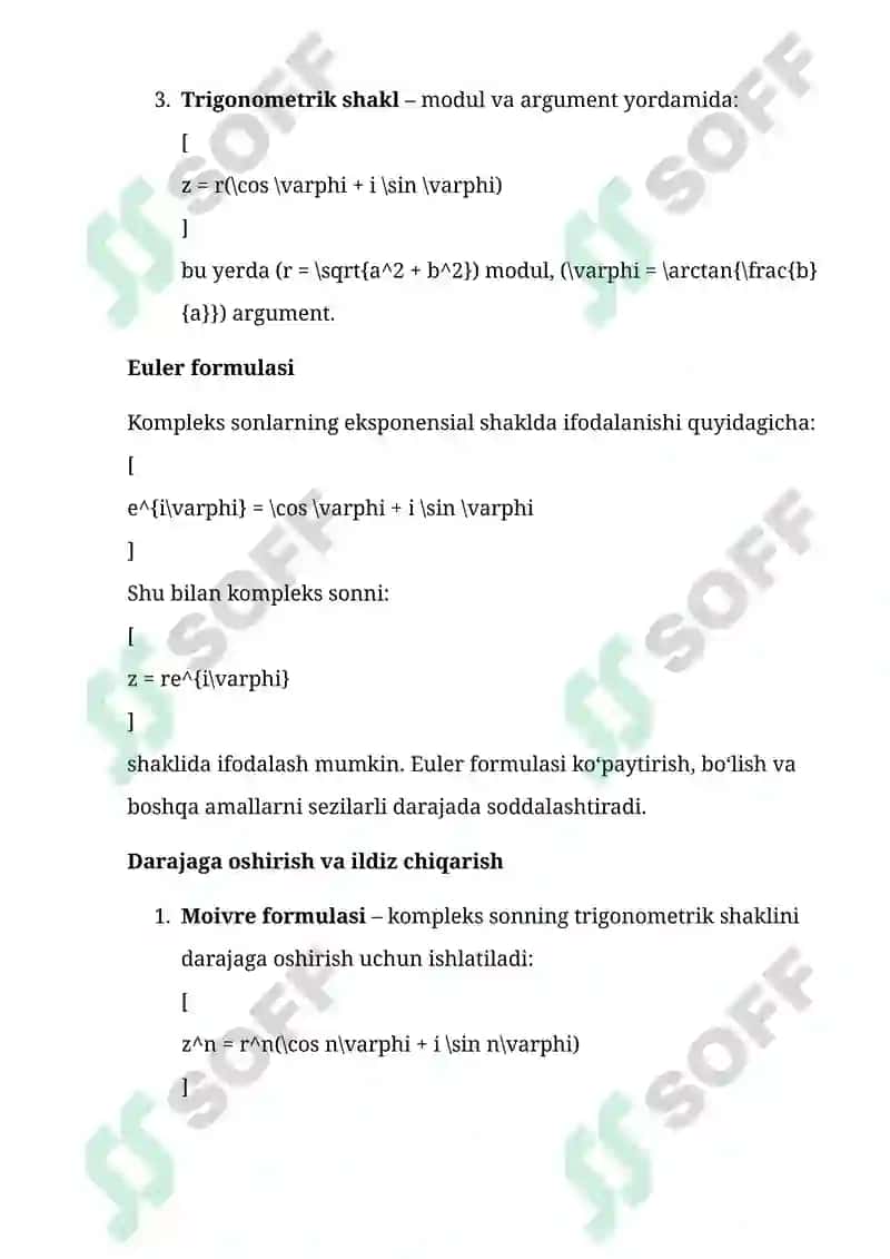 Kompleks Sonlar 5