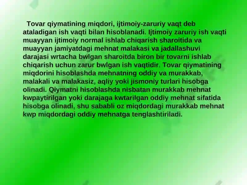 Tovar va uning xususiyatlari 5