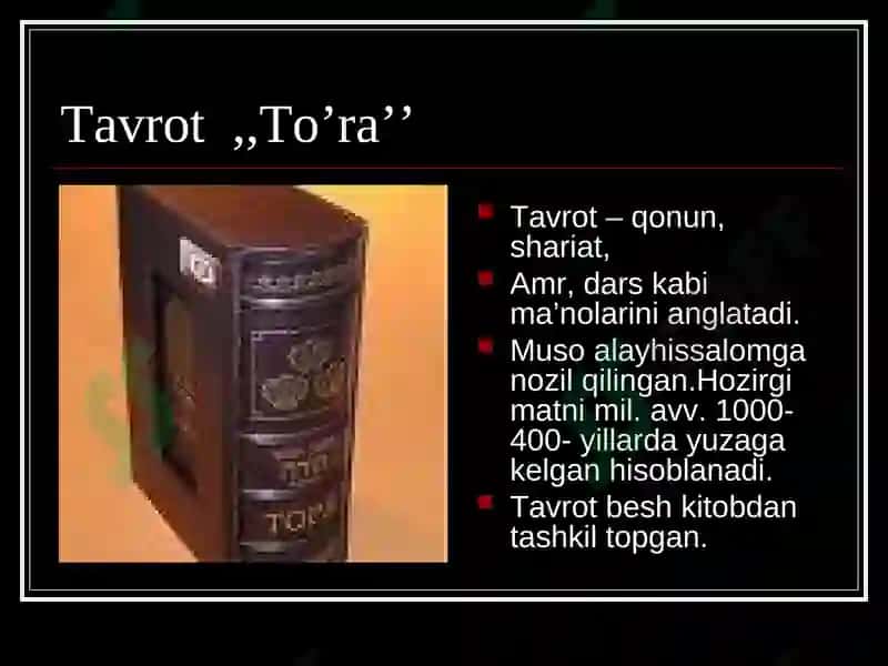Yahudiylik Dinining Asosiy Tushunchalari 5