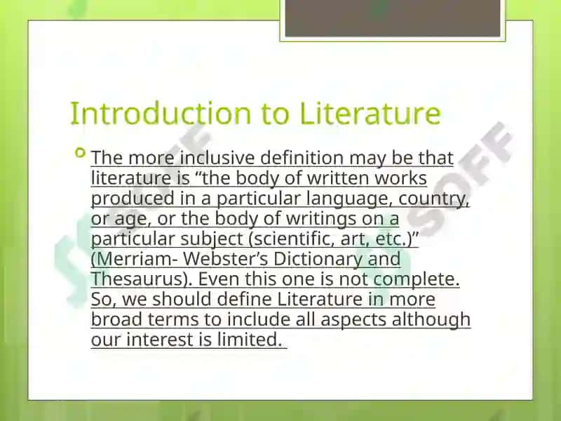 Introduction to Literature 5