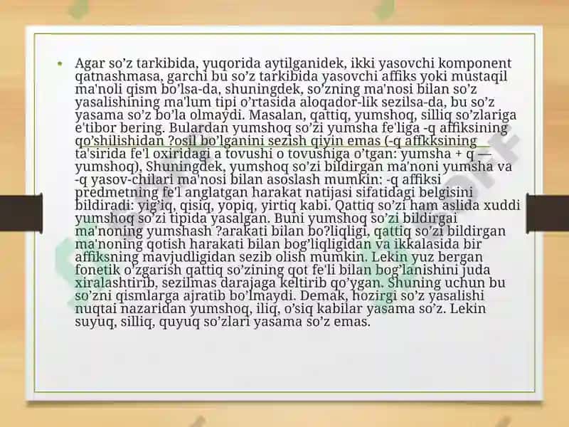 O’ZBEK TILIDA SO’Z YASALISH 5
