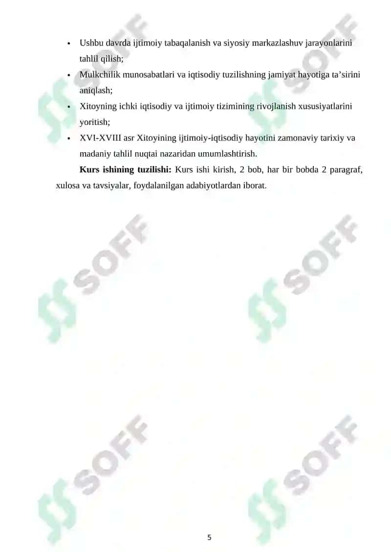 XVI-XVIII asrlarda Xitoyning ijtimoiy-iqtisodiy hayoti 5