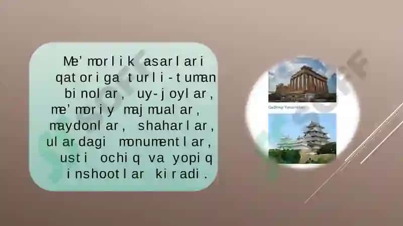 XXI ASRDA ME’MORCHILIK VA SAN’AT 5