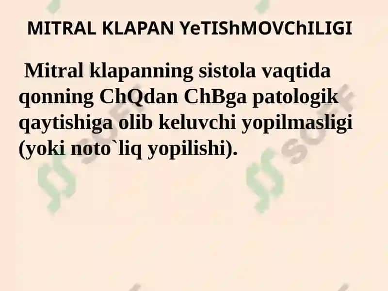 Mitral klapan yetishmovchiligi 5