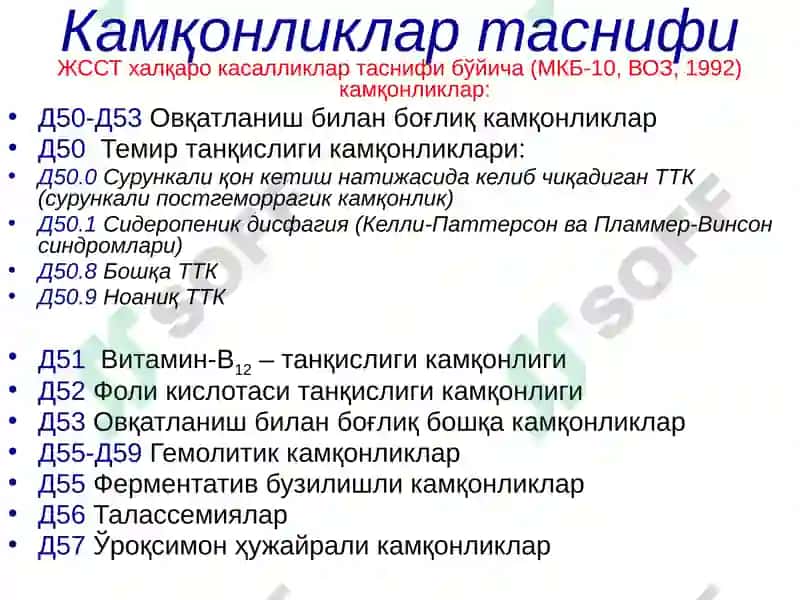 Темир танқислиги камқонлиги(ТТК) 6