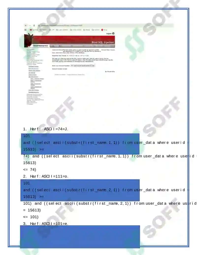 OWASP WebGoat simulyatorida SQL inektsiya tahdidini amalga oshirish 6