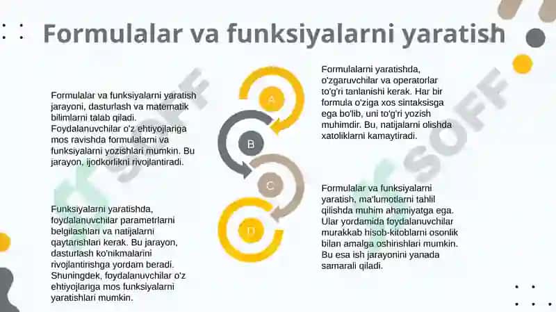 Informatikada Formulalar va funksiyalar ishlatish 6