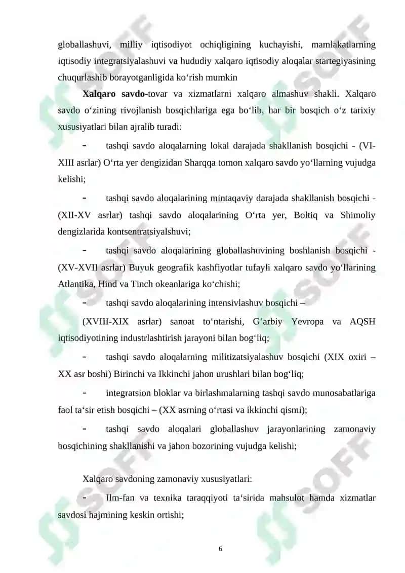 Xalqaro Savdo 6