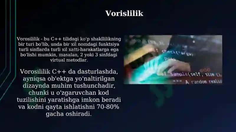 C++ dasturlash tilining interfeysi va imkoniyatlari 6