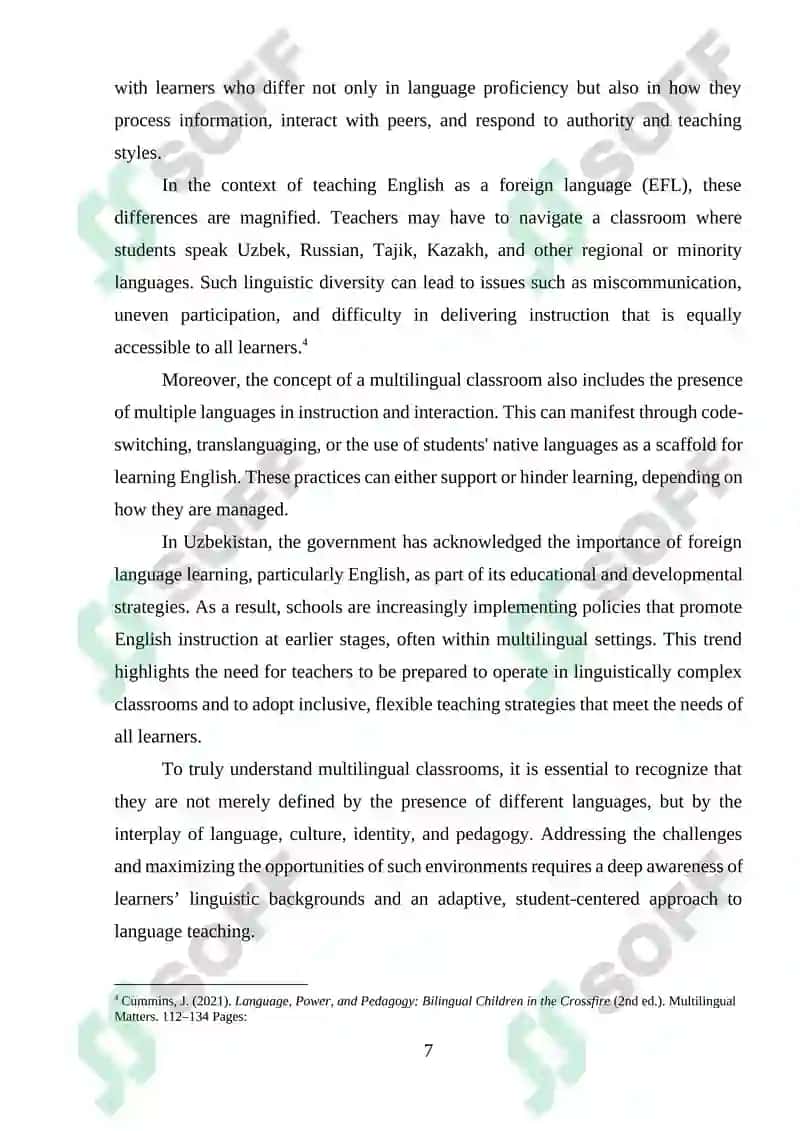 Challenges in Teaching English as a Foreign Language in Multilingual Classrooms 6