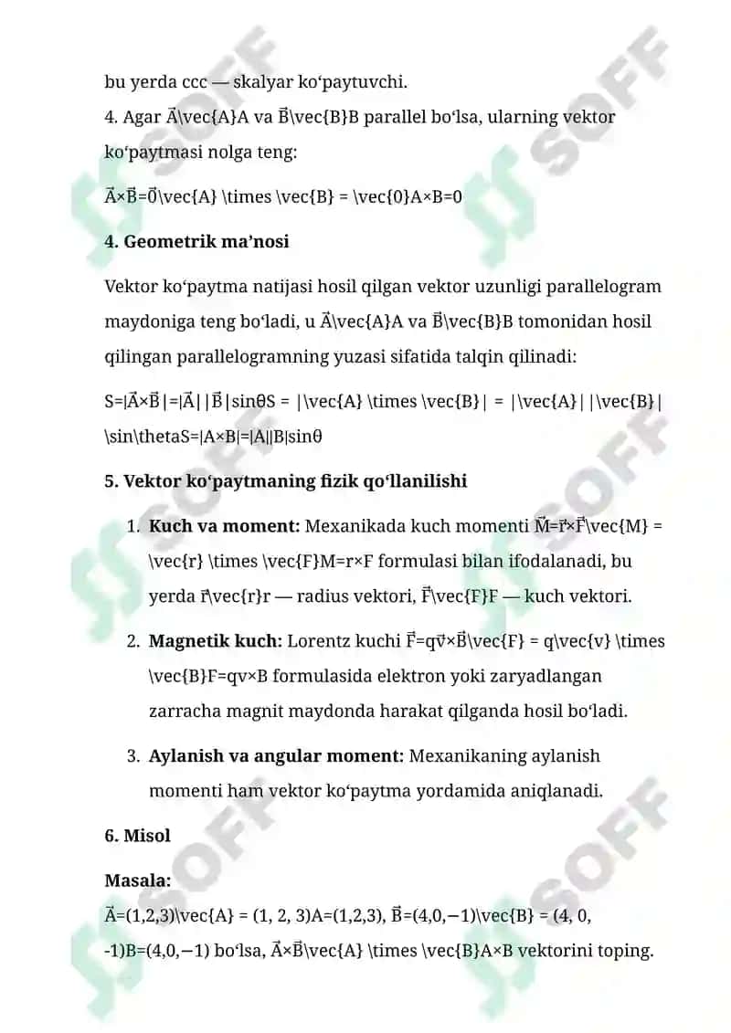 Vektorlar haqida tushuncha 6