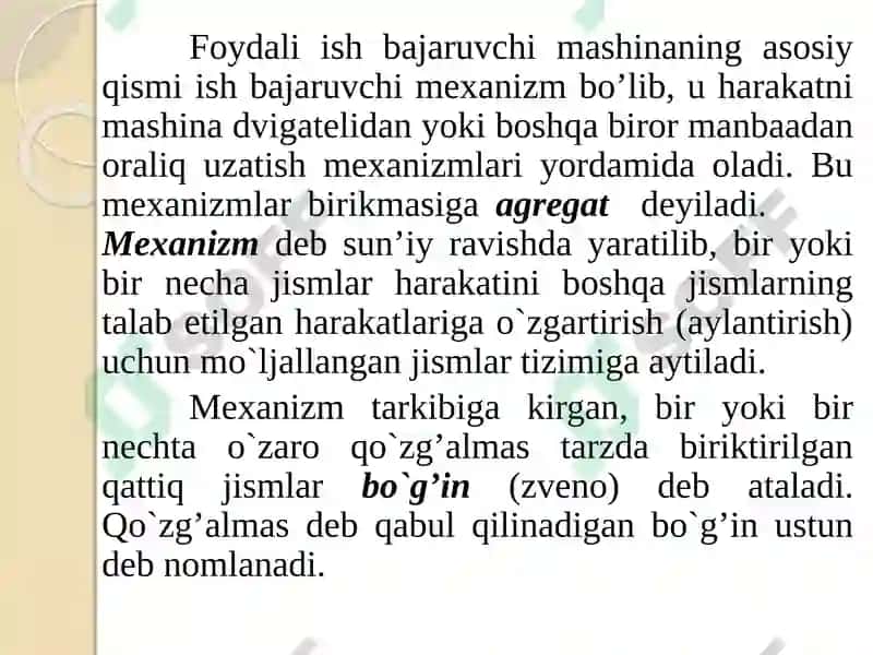 MEXANIZM VA MASHINALAR NAZARIYASI 6